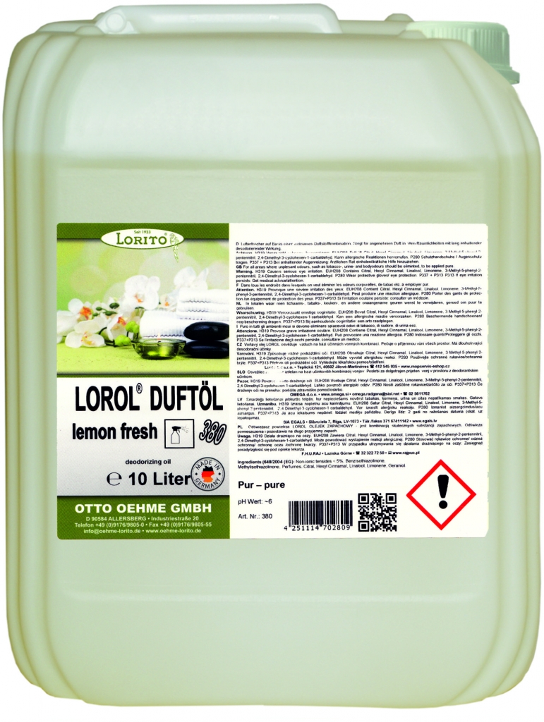 Osvěžovač vzduchu Oehme Lorol Lemon 380 10 l