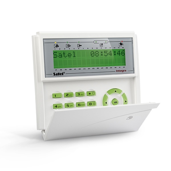 Satel INT-KLCDR-GR LCD klávesnice s dvířky a RFID