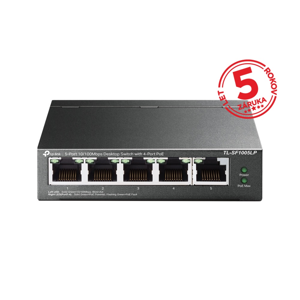 TP-Link TL-SF1005LP 5portový PoE switch