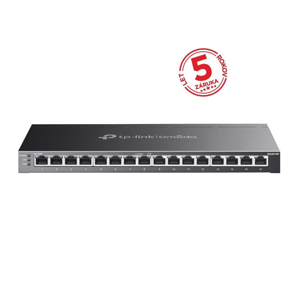 TP-Link TL-SG2016P Omada 16 portový gigabitový PoE+ switch
