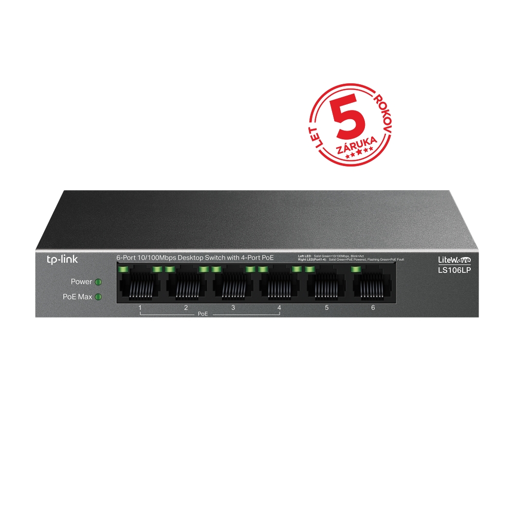 TP-Link TL-LS106LP 6portový PoE switch