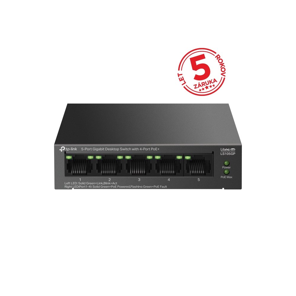 TP-Link TL-LS105GP 5portový PoE+ switch