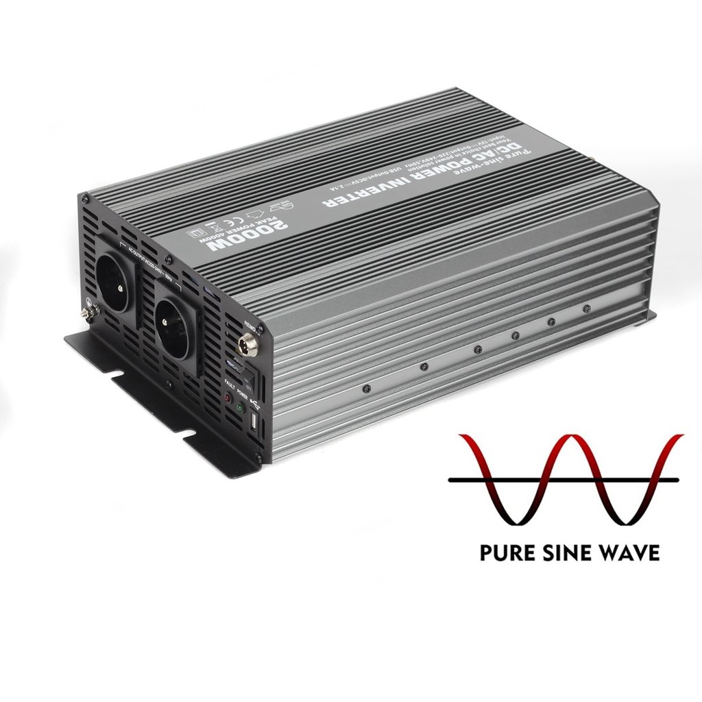 CAR2000-S Měnič napětí sinusový z 12V na 230V, USB, 2000W