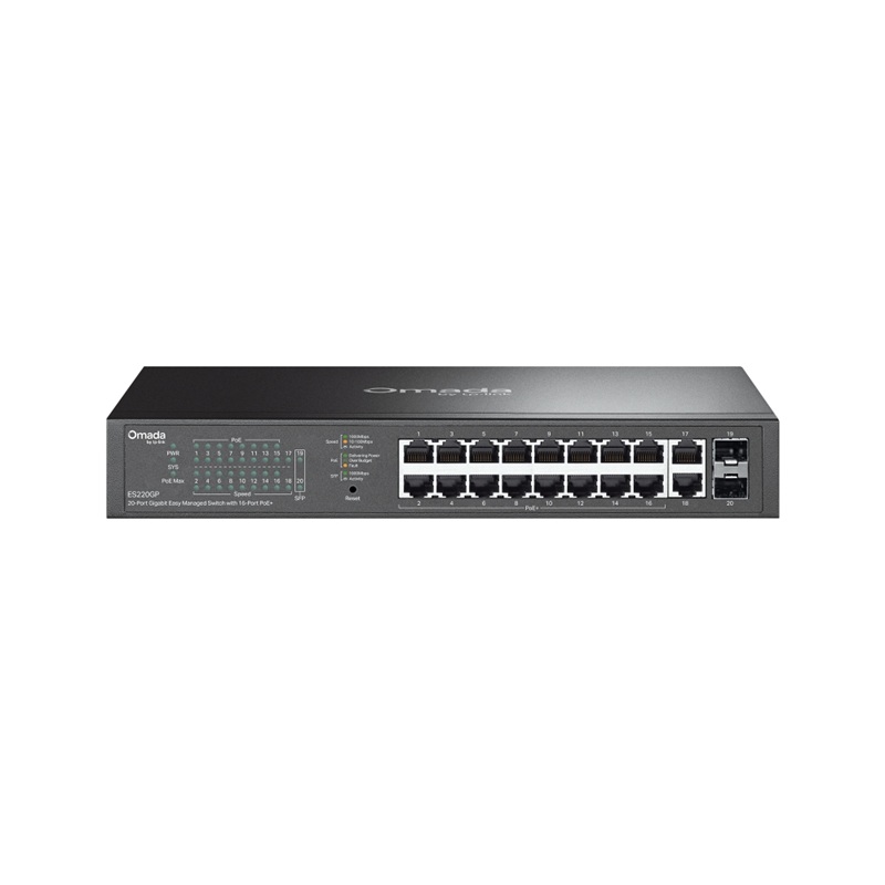 TP-Link TL-ES220GP 20 portový 1G PoE+ switch
